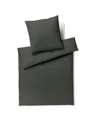 JOOP | Linge de lit en flanelle 70x90cm/140x200cm SOFT STRIPES Noir | hellgrün
